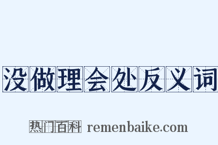 没做理会处反义词是什么意思的图片